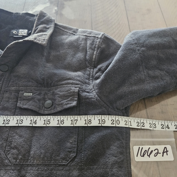 Rip Curl Quilted Fabric Jacket Stoned Washed Blue With PockeSnap Buttons Small - Picture 9 of 11